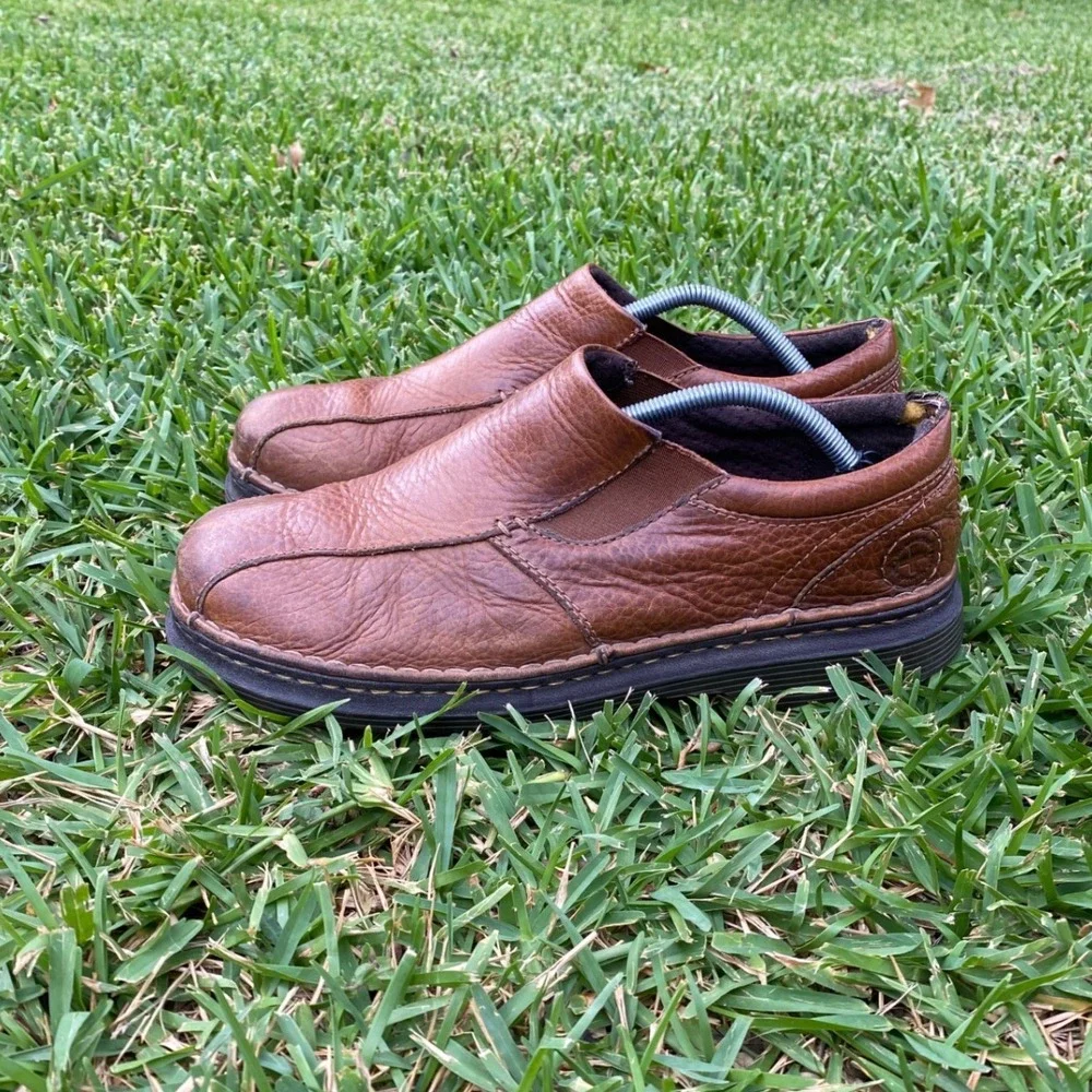 Dr. Martens Tevin Mens Brown Pebbled Leather Slip On Loafers Size 11 AW004